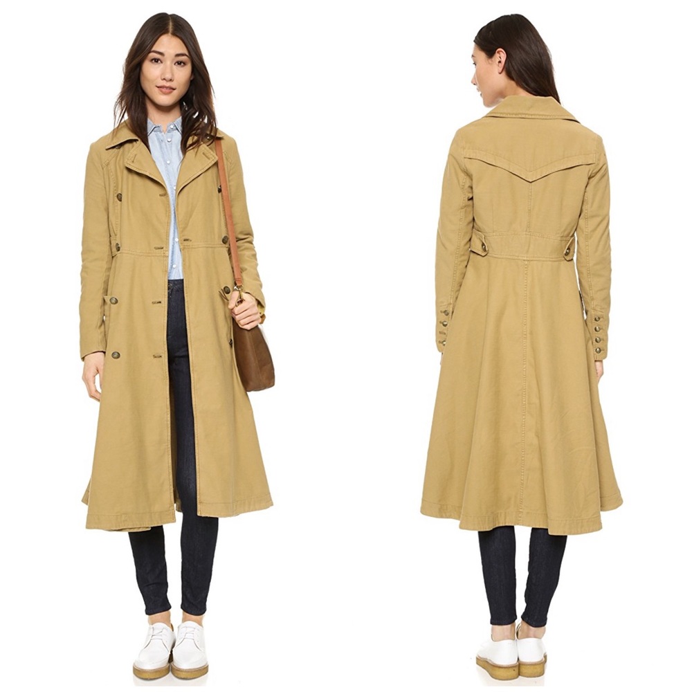Free People Full Swing Double-Breasted Trench Coat - Picture 3 of 8